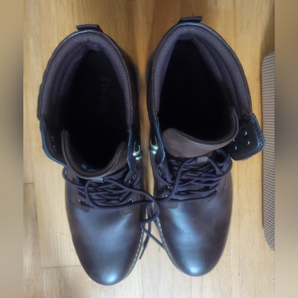 RED ALE BY ALESBURY MEN'S BROWN FAUX LEATHER HIKING BOOTS SIZE 13 NWOB - Picture 9 of 12